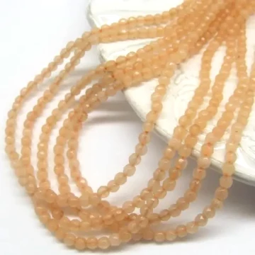 Jadeit fasetowany brzoskwiniowy kulki 3mm(sznurek)
