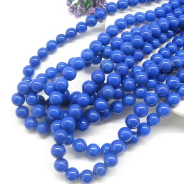 Jadeit marmurkowy niebieski kulki 10mm(sznurek)