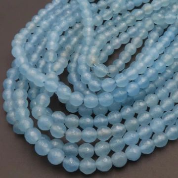 Jadeit niebieski fasetowany kulki 6 mm (sznur)