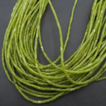 Jadeit zielony walce 2x4 mm (sznur)