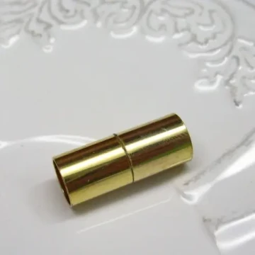 Kolor złoty - Metalowe końcówki magnetyczne do linek rzemieni 8 mm (komplet)