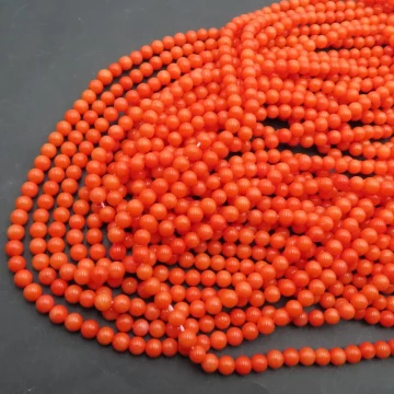 Koral pomarańczowy kulki 5 mm (sznur)