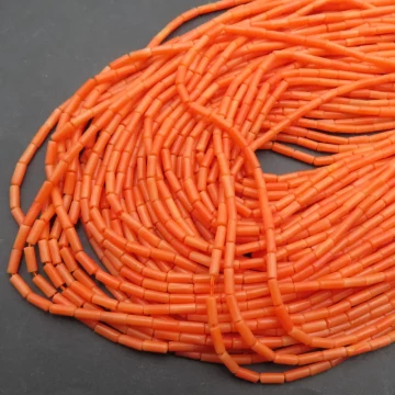 Koral pomarańczowy tulejki 2x6 mm (sznur)