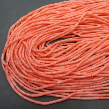 Koral różowy tulejki 2x6 mm (sznur)
