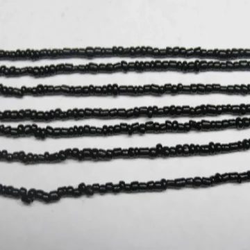 Koraliki szklane czarne 2x1,5-2mm (sznurek)