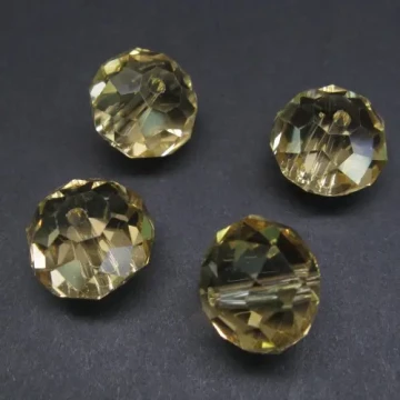 Kryształki złote fasetowane oponki 17x13mm