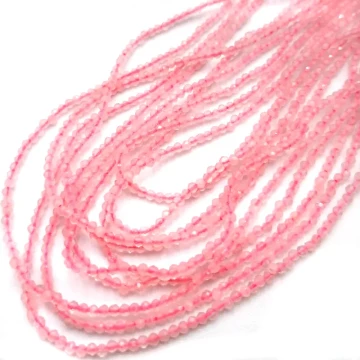 Kwarc Różowy fasetowany - kulki 1,8 mm (sznur)