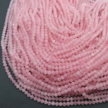 Kwarc Różowy fasetowany - kulki 4 mm (sznur)