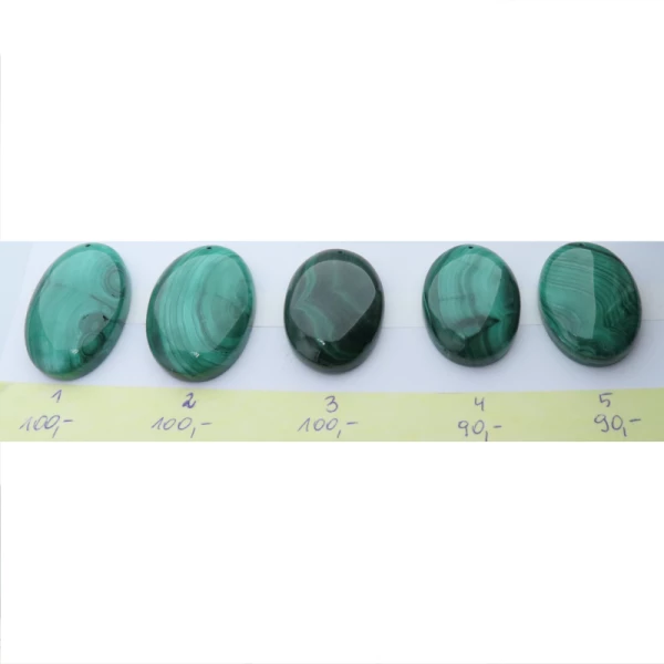 Malachit 41-45x30-34 mm owal wiercony u góry (różne kamienie do wyboru)