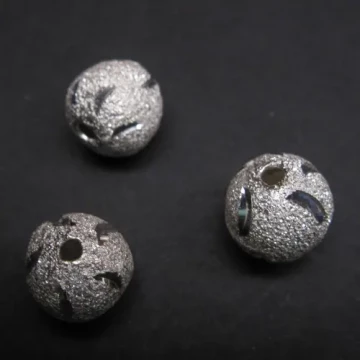 Metalowy element ozdobny - kulka z brokatem 12 mm