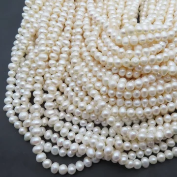 Perły Naturalne Hodowane białe 6-7 mm (sznur)