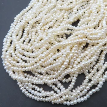 Perły Naturalne Hodowane białe 2,5-3 mm (sznur)