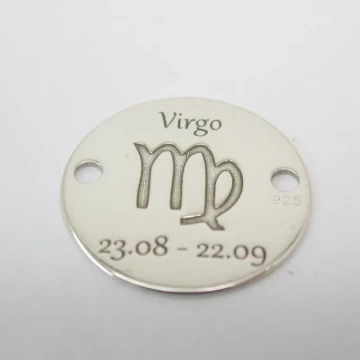 Srebro Ag  - element ozdobny znak zodiaku - Panna (Virgo, 23.08-22.09) 12mm  