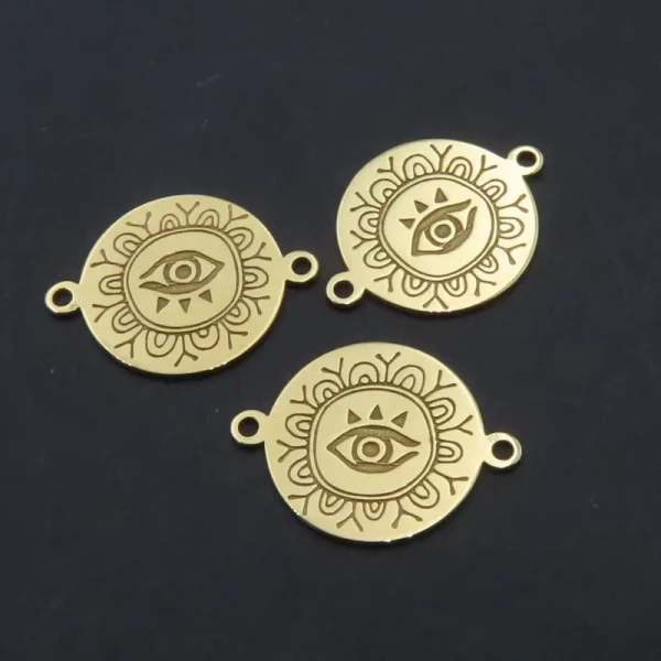 Srebro Ag złocone - łącznik oko proroka 13mm