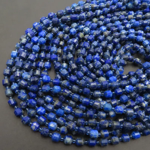 Lapis Lazuli fasetowany wielościany 6 mm (sznur)