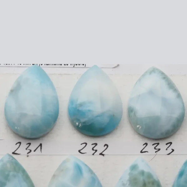 Larimar 22-28x14-18 mm łza (różne kamienie do wyboru)