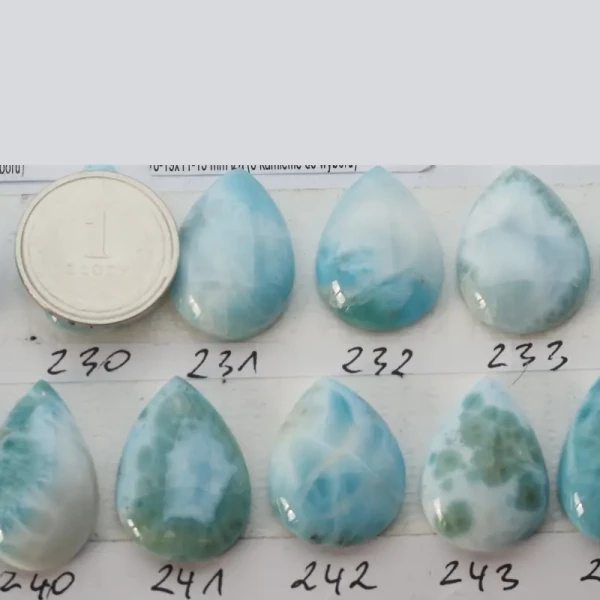 Larimar 22-28x14-18 mm łza (różne kamienie do wyboru)