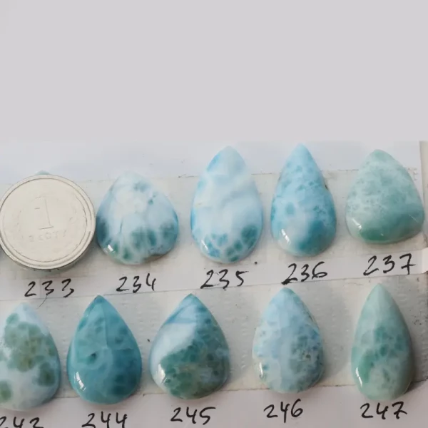 Larimar 22-28x14-18 mm łza (różne kamienie do wyboru)