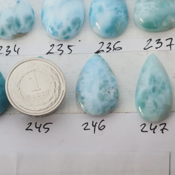 Larimar 22-28x14-18 mm łza (różne kamienie do wyboru)