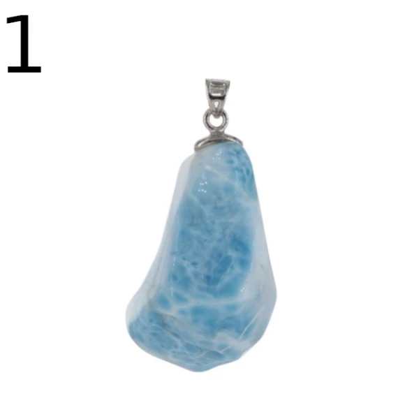 Larimar i srebro - zawieszka samorodek