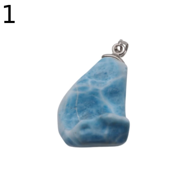 Larimar i srebro - zawieszka samorodek