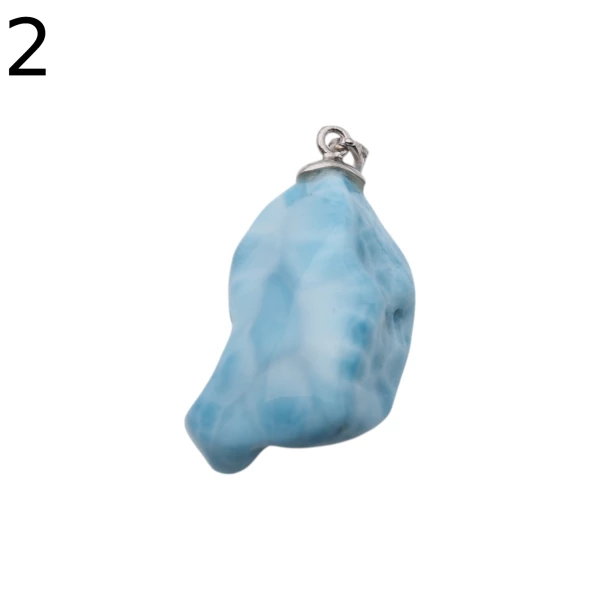 Larimar i srebro - zawieszka samorodek