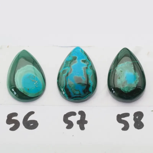 Malachit z Turkusem 21-22x14-16 mm łza (różne kamienie do wyboru)