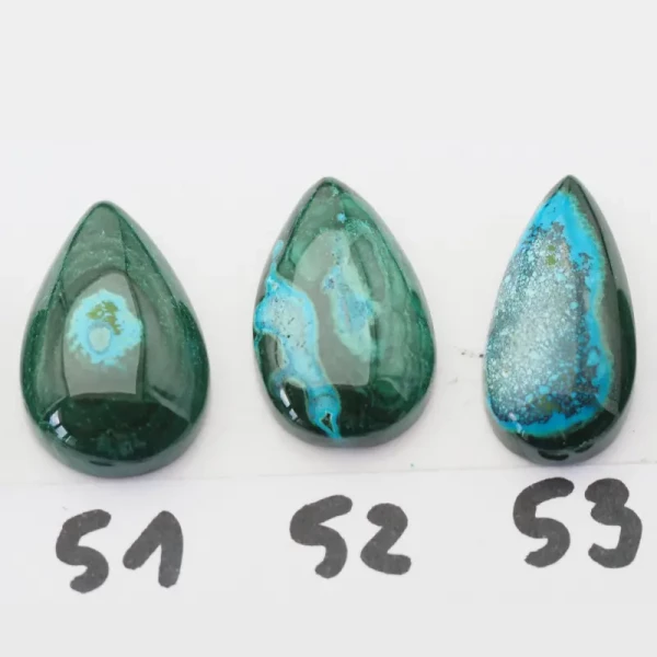 Malachit z Turkusem 22-27x13-16 mm łza (różne kamienie do wyboru)