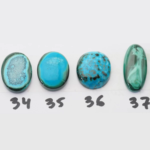 Malachit z Turkusem 24-31x15-21 mm owal (różne kamienie do wyboru)