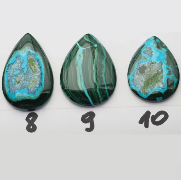 Malachit z Turkusem 31-37x22-26 mm łza (różne kamienie do wyboru)