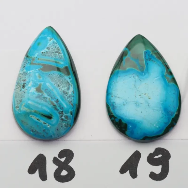 Malachit z Turkusem 29-32x18-22 mm łza (różne kamienie do wyboru)