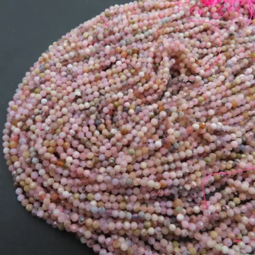 Opal Różowy fasetowany kulki 3mm (sznur)