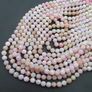 Opal Różowy Fasetowany kulki 6,5-7 mm (sznur) wysoka jakość