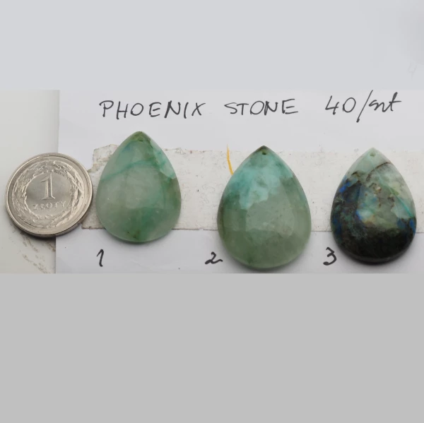 Phoenix stone 28-34x19-24 mm łza wiercona u góry (różne kamienie do wyboru)