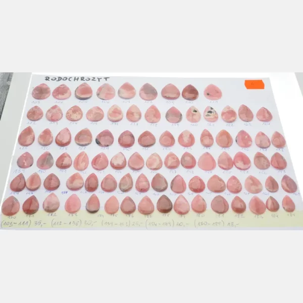 Rodochrozyt 19-19,5x14x3-3,5 mm łzy (para) (różne pary do wyboru)